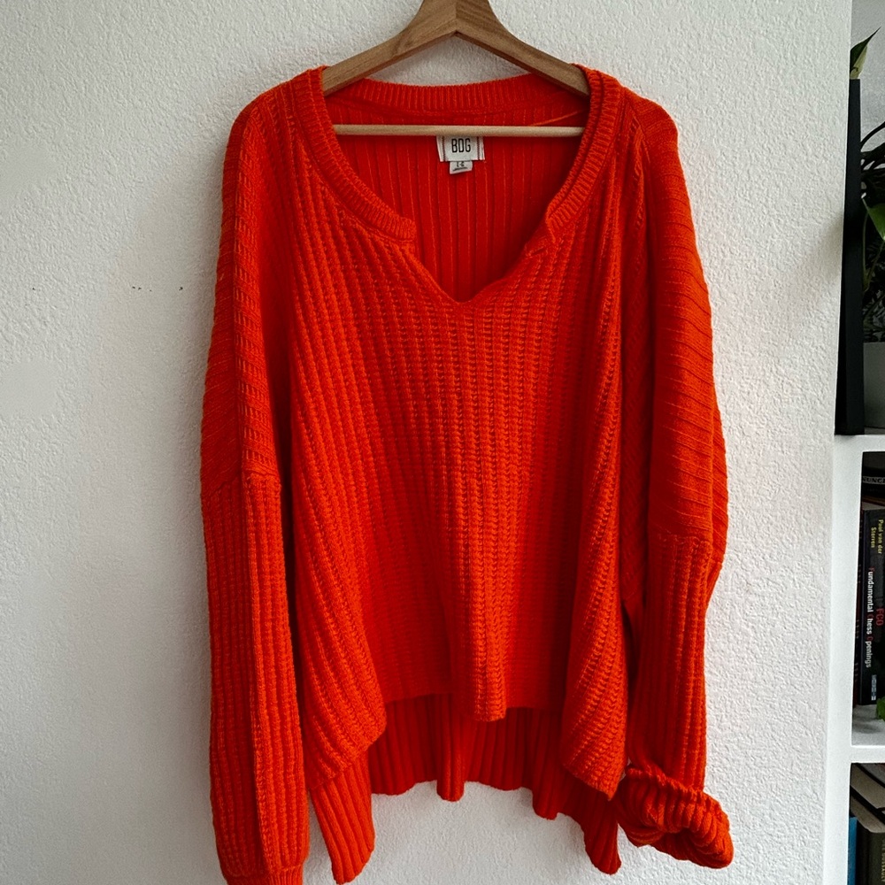 Bold Orange Knit Sweater